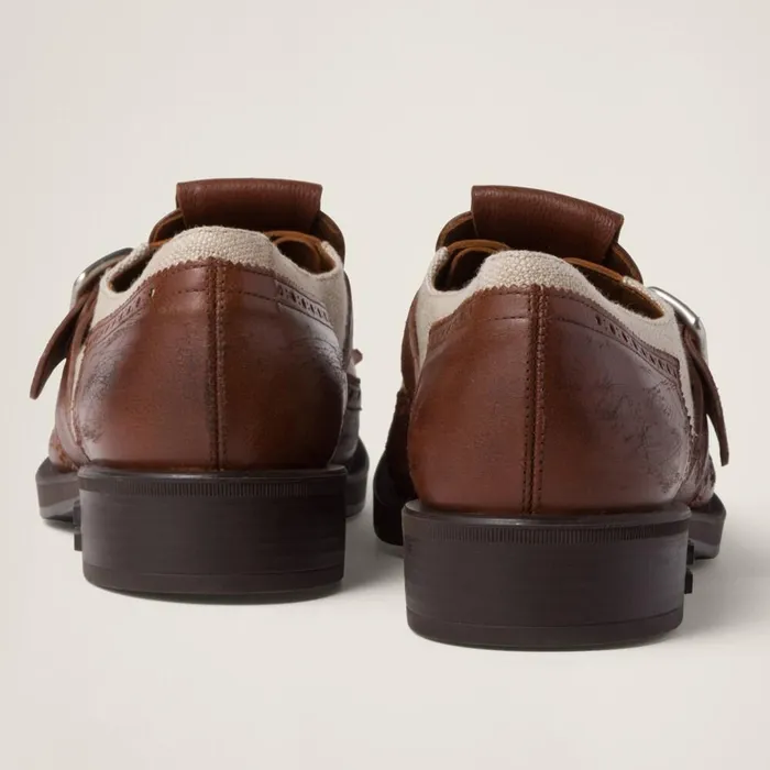Women Loafers And LaceUps Miu Miu Church039s X Miu Miu Shanghai Leather And Linen Shoes Walnut Brown Cord Women Loafers And LaceUps Miu Miu Church039s X Miu Miu Shanghai Leather And Linen Shoes Walnut Brown Cord