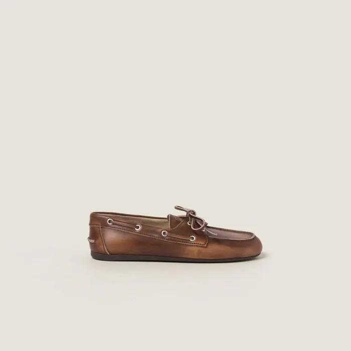 Women Loafers And LaceUps Miu Miu Unlined Bleached Leather Loafers Sienna Women Loafers And LaceUps Miu Miu Unlined Bleached Leather Loafers Sienna