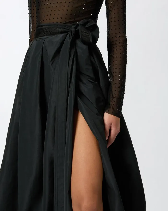 Women Long Skirts Pinko Taffeta Maxiskirt Limo Black Women Long Skirts Pinko Taffeta Maxiskirt Limo Black