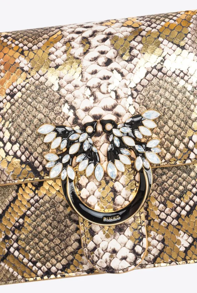 Women Love Bag Icons Pinko PINKO Galleria Mini Love Bag Top Handle Light In Laminated Reptileprint Leather Goldgreygold Women Love Bag Icons Pinko PINKO Galleria Mini Love Bag Top Handle Light In Laminated Reptileprint Leather Goldgreygold