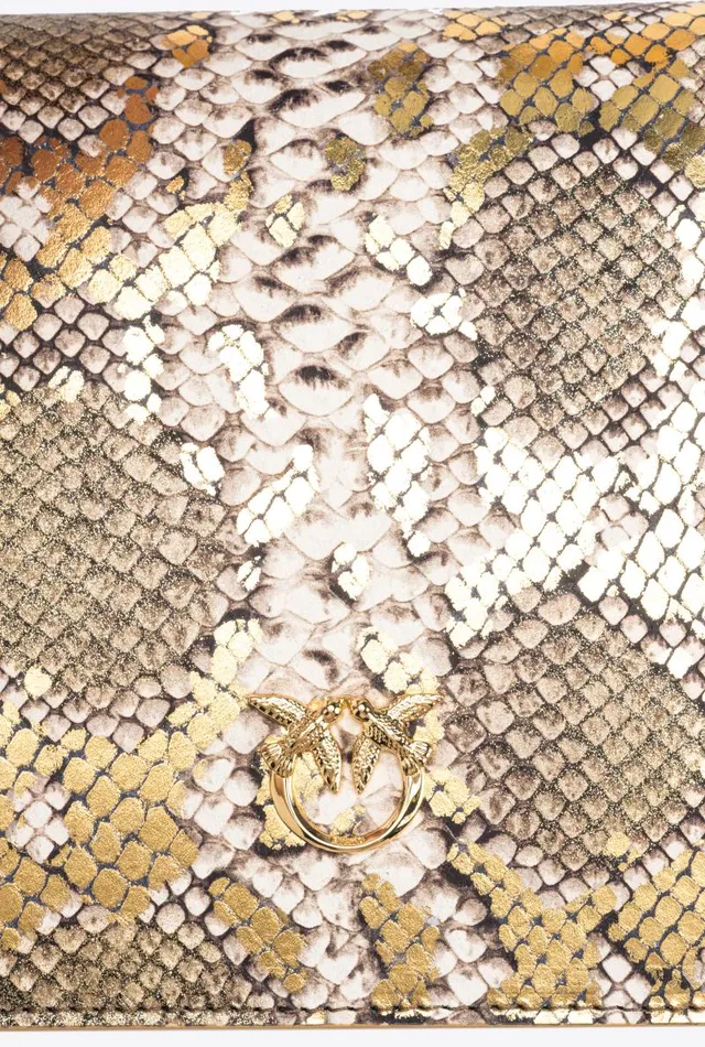 Women Love Bag Icons Pinko PINKO Galleria Mini Love Bag Top Handle Light In Laminated Reptileprint Leather Goldgreygold Women Love Bag Icons Pinko PINKO Galleria Mini Love Bag Top Handle Light In Laminated Reptileprint Leather Goldgreygold