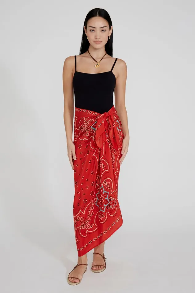 Women Mandala Sarong Pompeian Red Chan Luu Bottoms