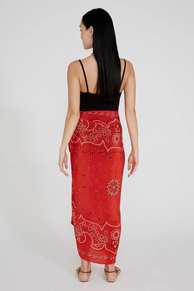 Women Mandala Sarong Pompeian Red Chan Luu Bottoms