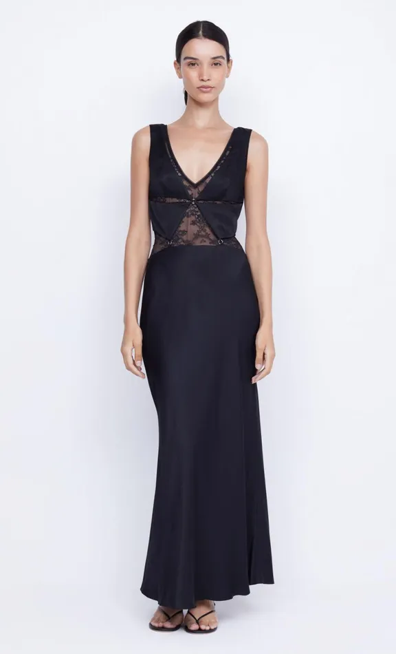 Women Maxi Dresses Bec Bridge JULIETTE V NECK MAXI DRESS 8211 BLACK