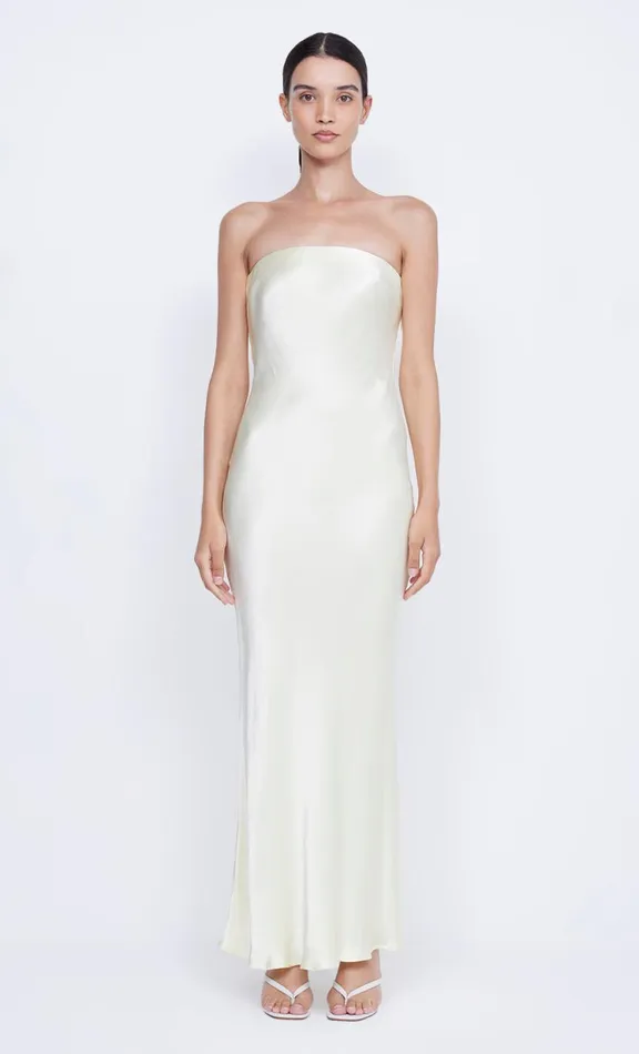 Women Maxi Dresses Bec Bridge MOON DANCE STRAPLESS DRESS 8211 ICE YELLOW