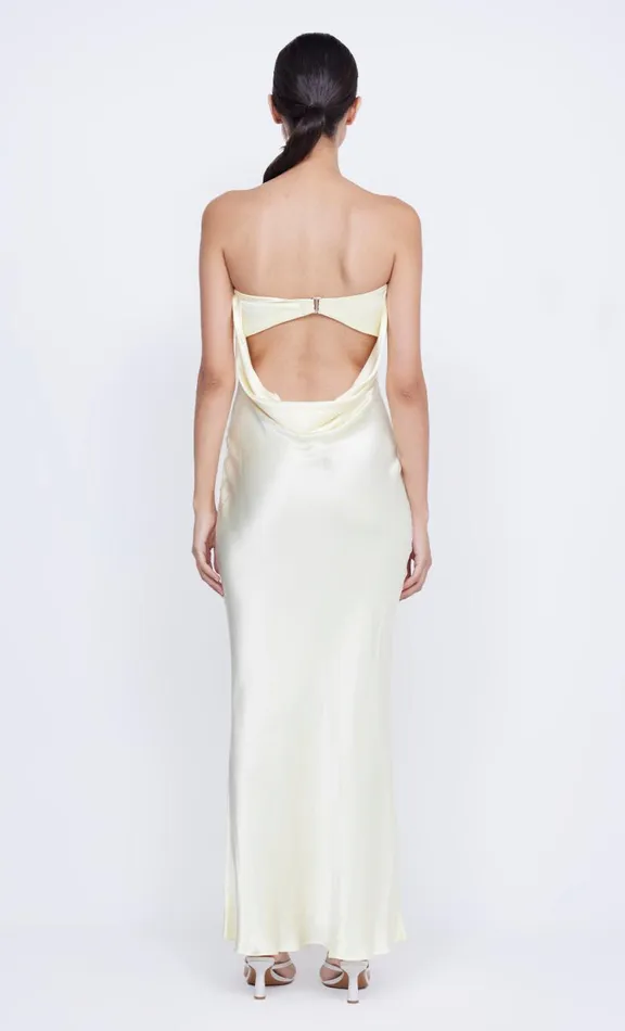 Women Maxi Dresses Bec Bridge MOON DANCE STRAPLESS DRESS 8211 ICE YELLOW