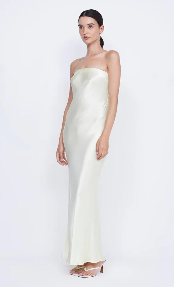 Women Maxi Dresses Bec Bridge MOON DANCE STRAPLESS DRESS 8211 ICE YELLOW