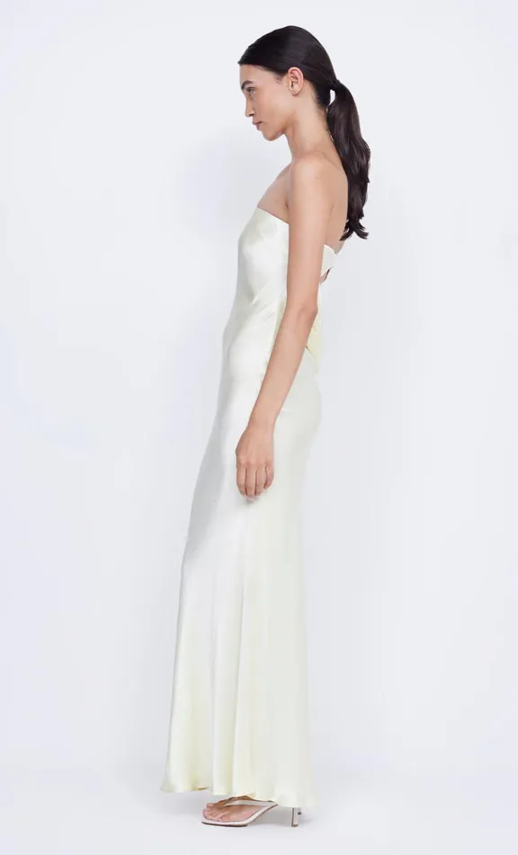 Women Maxi Dresses Bec Bridge MOON DANCE STRAPLESS DRESS 8211 ICE YELLOW