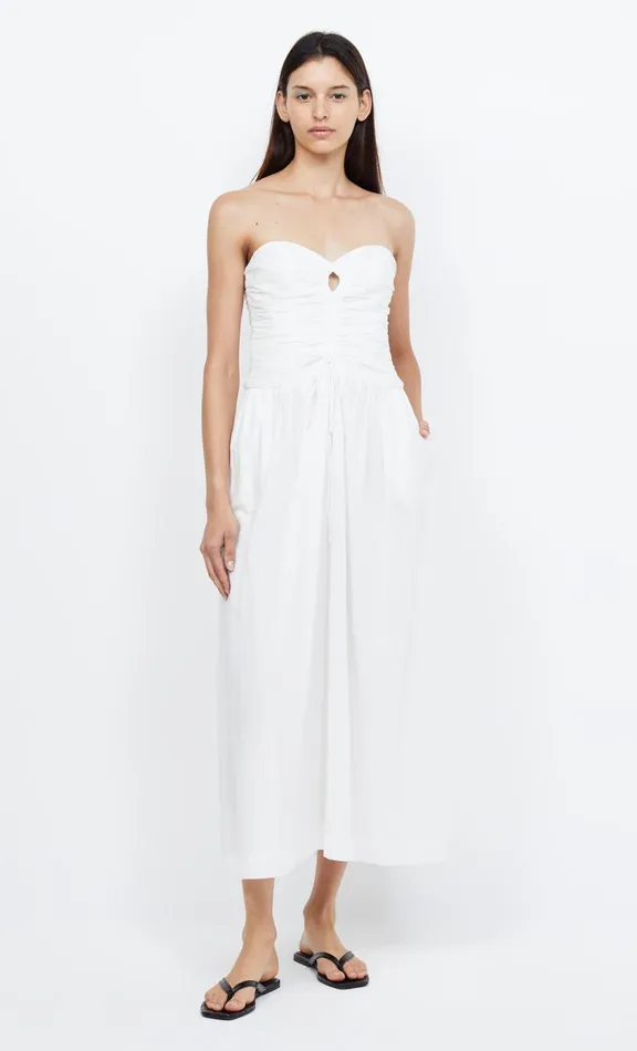 Women Maxi Dresses Bec Bridge PALMER STRAPLESS MAXI 8211 IVORY