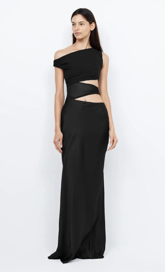 Women Maxi Dresses Bec Bridge WHORL ASYM DRESS 8211 BLACK