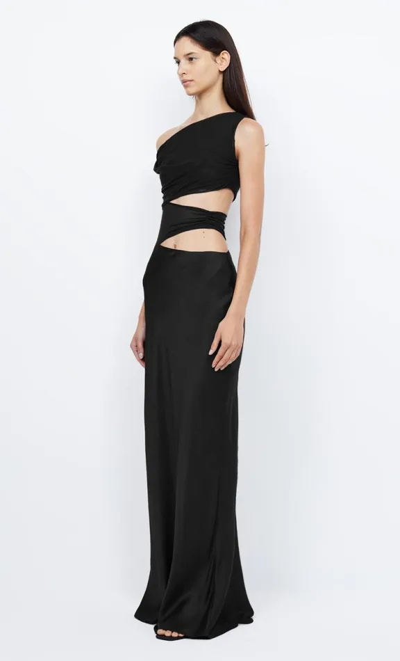 Women Maxi Dresses Bec Bridge WHORL ASYM DRESS 8211 BLACK