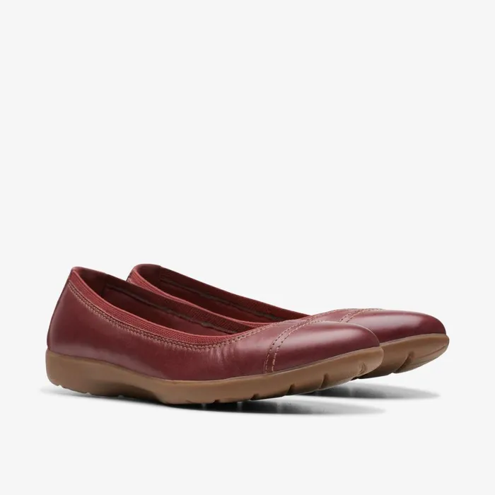 Women Meadow Opal Chestnut Leather Clarks Flats