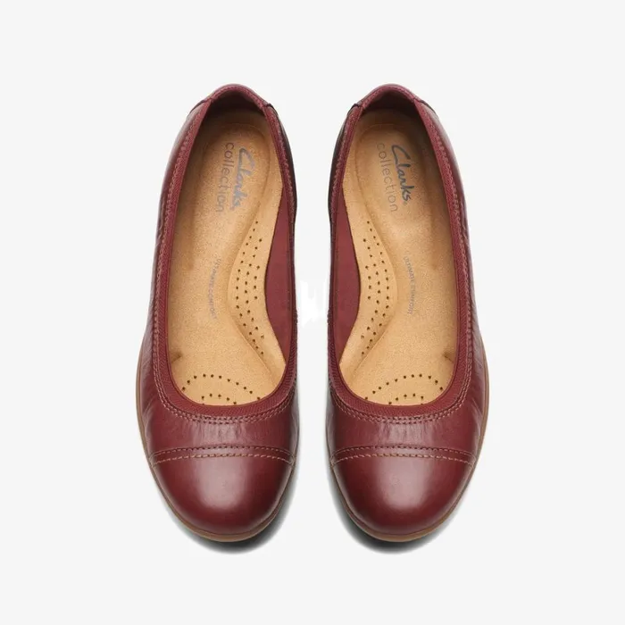 Women Meadow Opal Chestnut Leather Clarks Flats
