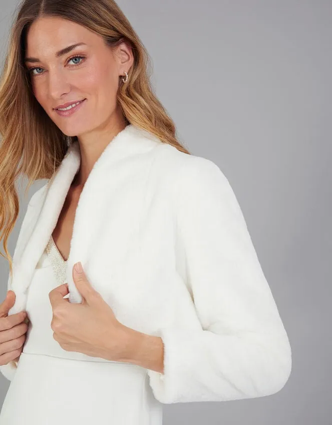 Women Melanie Faux Fur Bridal Jacket Ivory Monsoon Jackets