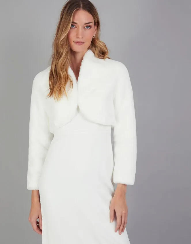 Women Melanie Faux Fur Bridal Jacket Ivory Monsoon Jackets