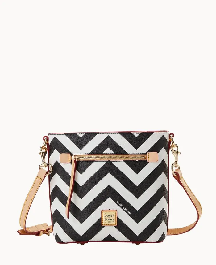 WomenMen Crossbodies Dooney and Bourke Chevron Small Zip Crossbody Black