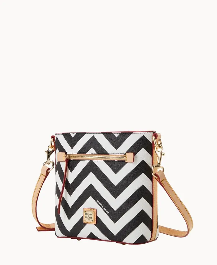 WomenMen Crossbodies Dooney and Bourke Chevron Small Zip Crossbody Black