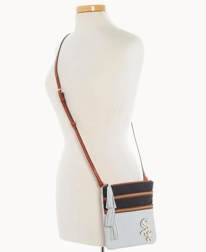 WomenMen Crossbodies Dooney and Bourke MLB White Sox Triple Zip Crossbody White Sox WomenMen Crossbodies Dooney and Bourke MLB White Sox Triple Zip Crossbody White Sox