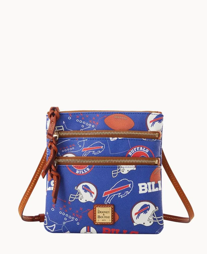 WomenMen Crossbodies Dooney and Bourke NFL Bills N S Triple Zip Crossbody Bills