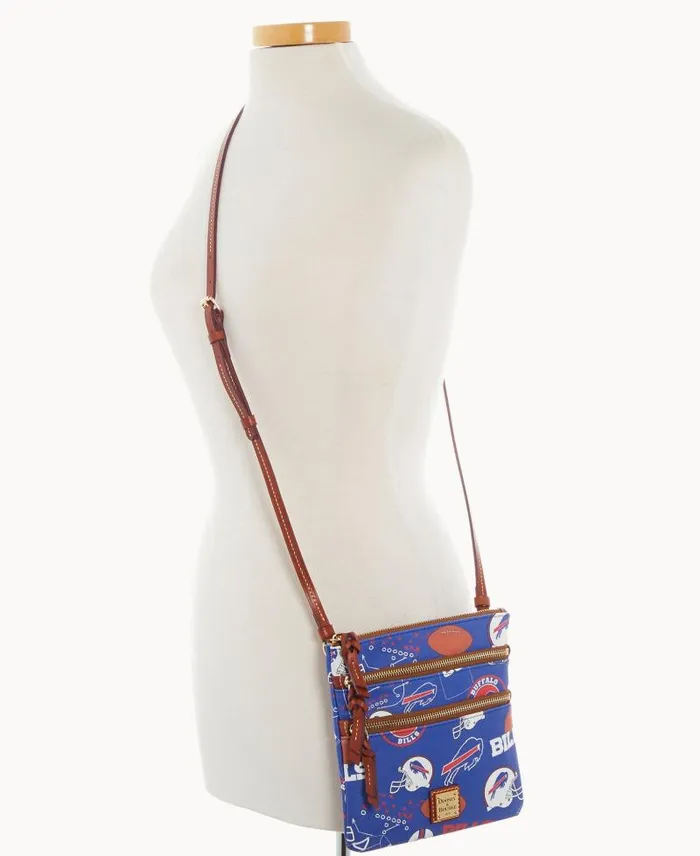 WomenMen Crossbodies Dooney and Bourke NFL Bills N S Triple Zip Crossbody Bills WomenMen Crossbodies Dooney and Bourke NFL Bills N S Triple Zip Crossbody Bills