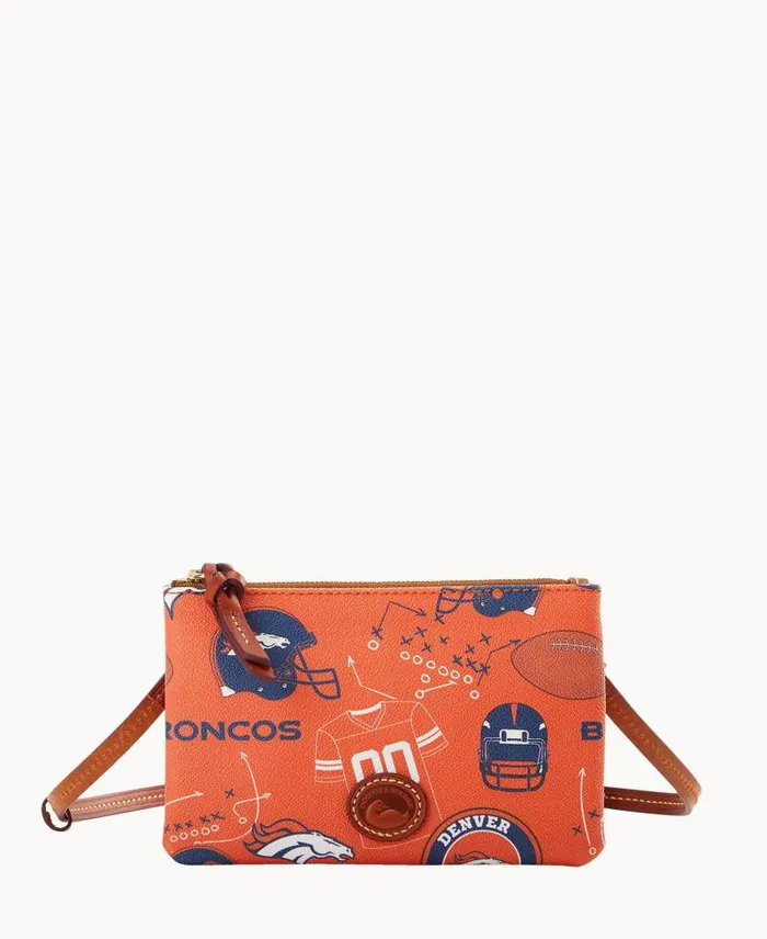 WomenMen Crossbodies Dooney and Bourke NFL Broncos Top Zip Crossbody Broncos