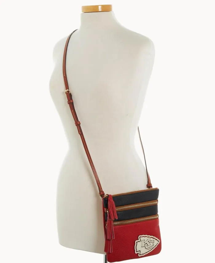 WomenMen Crossbodies Dooney and Bourke NFL Chiefs Triple Zip Crossbody Chiefs WomenMen Crossbodies Dooney and Bourke NFL Chiefs Triple Zip Crossbody Chiefs