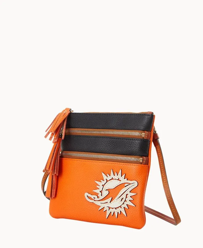 WomenMen Crossbodies Dooney and Bourke NFL Dolphins Triple Zip Crossbody Dolphins WomenMen Crossbodies Dooney and Bourke NFL Dolphins Triple Zip Crossbody Dolphins