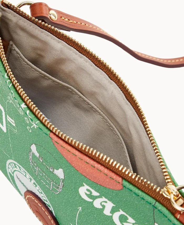 WomenMen Crossbodies Dooney and Bourke NFL Eagles Top Zip Crossbody Eagles