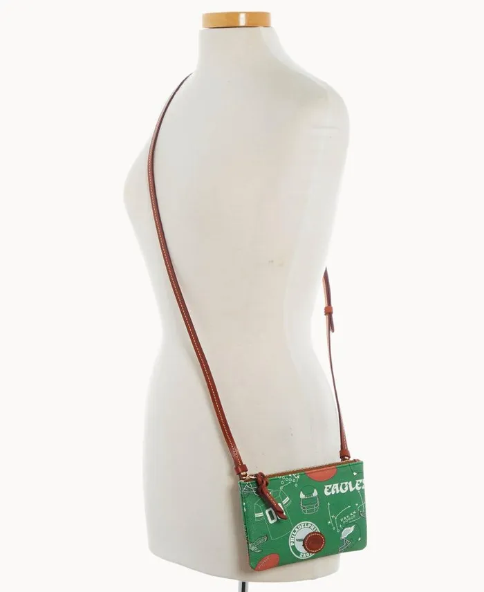 WomenMen Crossbodies Dooney and Bourke NFL Eagles Top Zip Crossbody Eagles