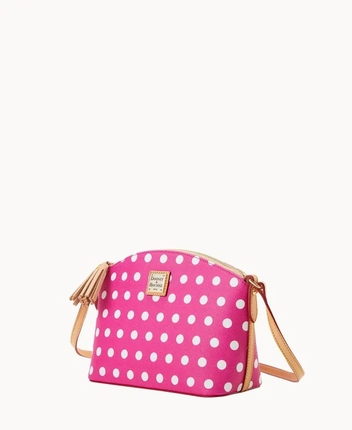 WomenMen Crossbodies Dooney and Bourke Polka Dot Robin Crossbody Fuchsia