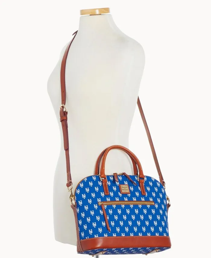 WomenMen Satchels Dooney and Bourke MLB Mets Domed Zip Satchel Mets