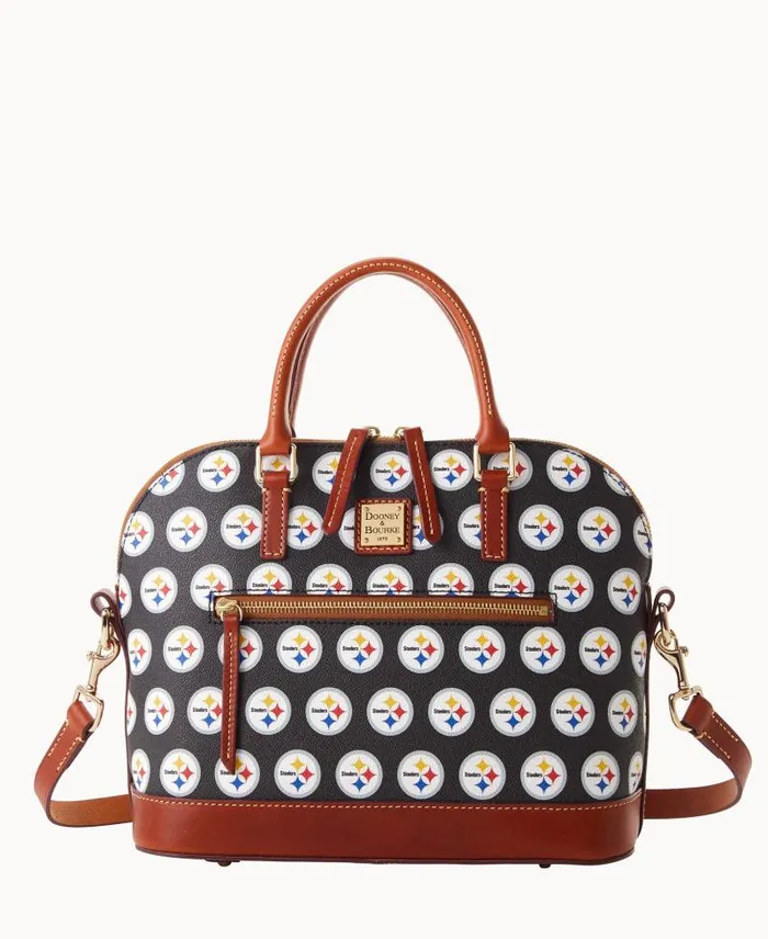 WomenMen Satchels Dooney and Bourke NFL Steelers Domed Zip Satchel Steelers