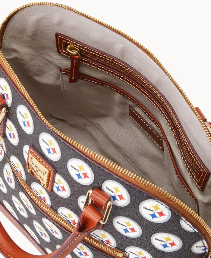 WomenMen Satchels Dooney and Bourke NFL Steelers Domed Zip Satchel Steelers