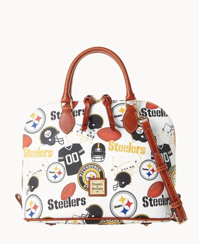 WomenMen Satchels Dooney and Bourke NFL Steelers Zip Zip Satchel Steelers