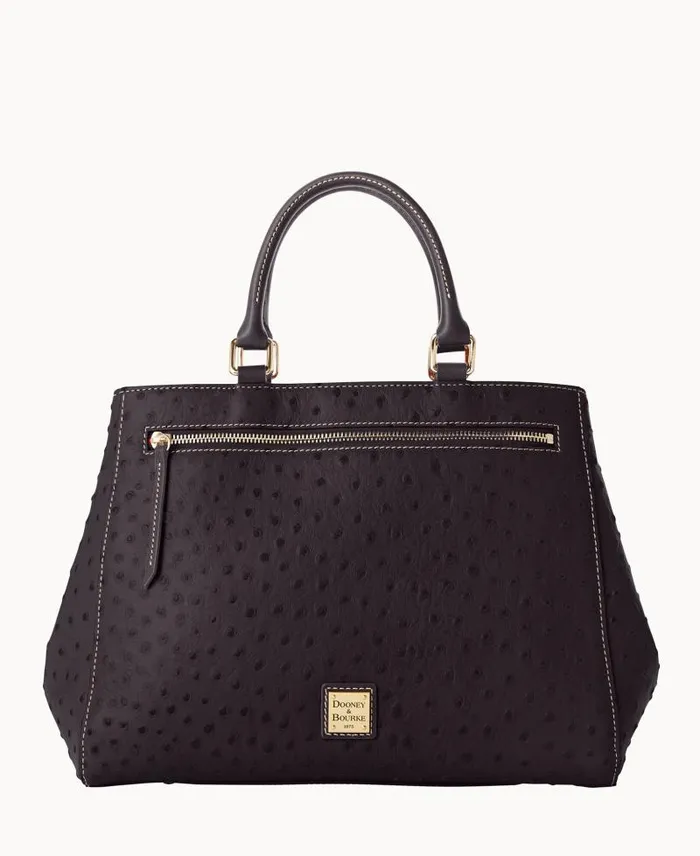 WomenMen Satchels Dooney and Bourke Ostrich Zip Satchel Black Black