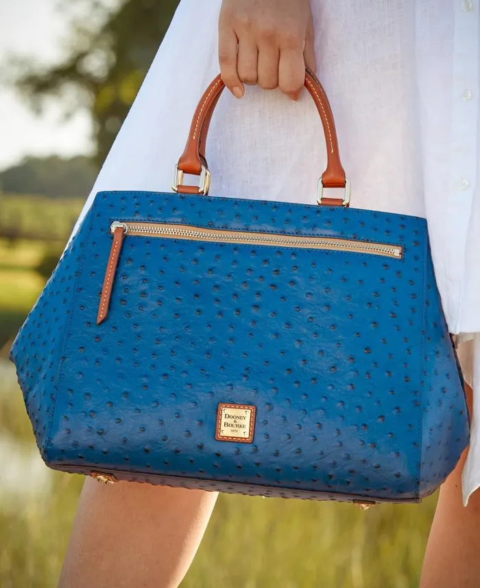 WomenMen Satchels Dooney and Bourke Ostrich Zip Satchel Black Black