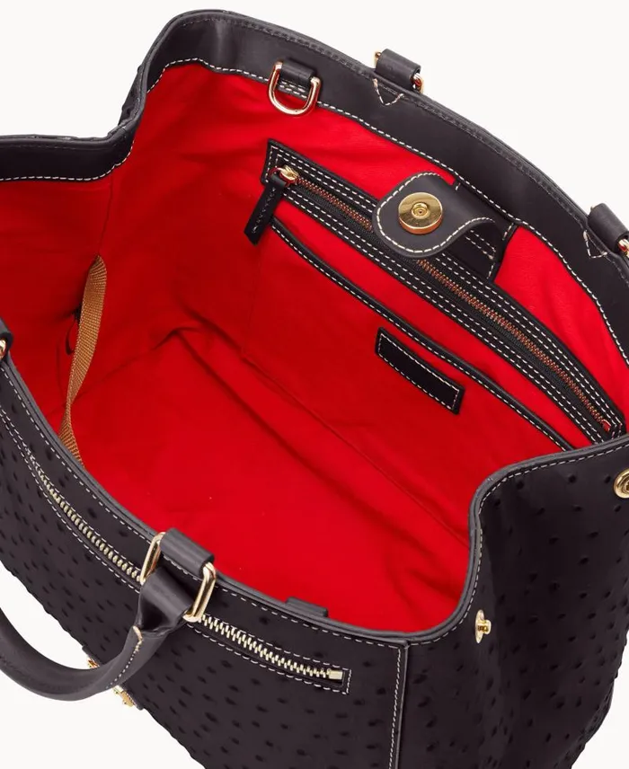 WomenMen Satchels Dooney and Bourke Ostrich Zip Satchel Black Black