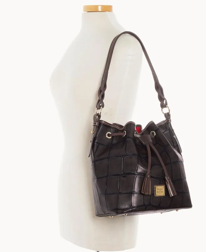 WomenMen Shoulder Bags Dooney and Bourke Denison Tasha Drawstring Espresso