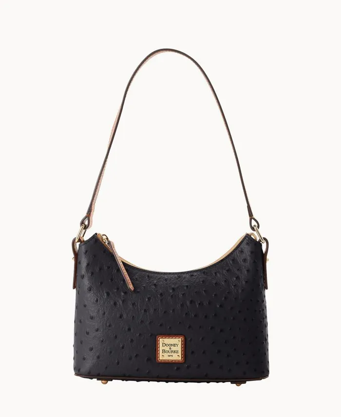WomenMen Shoulder Bags Dooney and Bourke Ostrich Baguette Black
