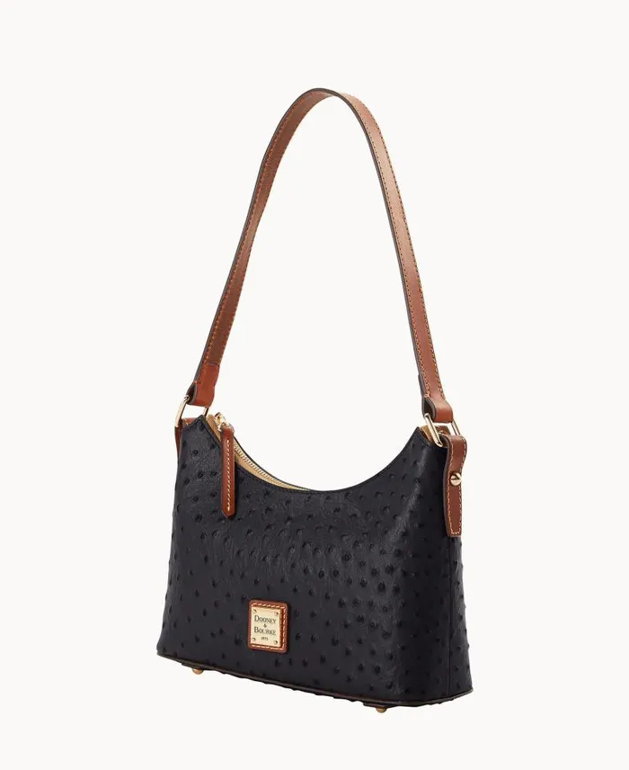 WomenMen Shoulder Bags Dooney and Bourke Ostrich Baguette Black
