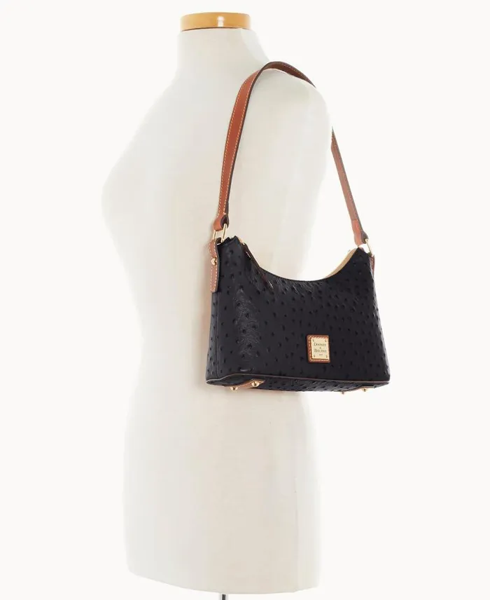 WomenMen Shoulder Bags Dooney and Bourke Ostrich Baguette Black