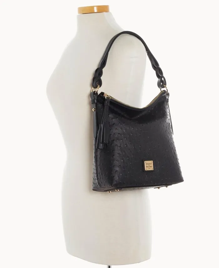 WomenMen Shoulder Bags Dooney and Bourke Ostrich Randy Black
