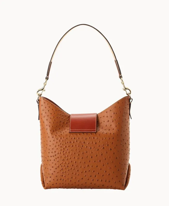 WomenMen Shoulder Bags Dooney and Bourke Ostrich Turnlock Sac 30 Caramel