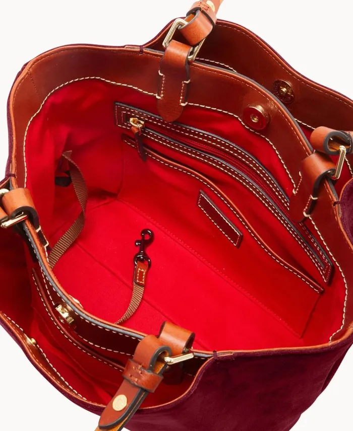 WomenMen Shoulder Bags Dooney and Bourke Suede Small Flynn Wine