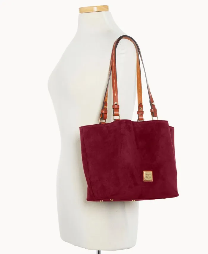 WomenMen Shoulder Bags Dooney and Bourke Suede Small Flynn Wine