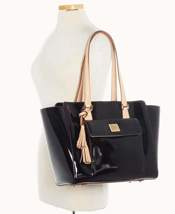 WomenMen Totes Dooney and Bourke Patent East West Shopper Black