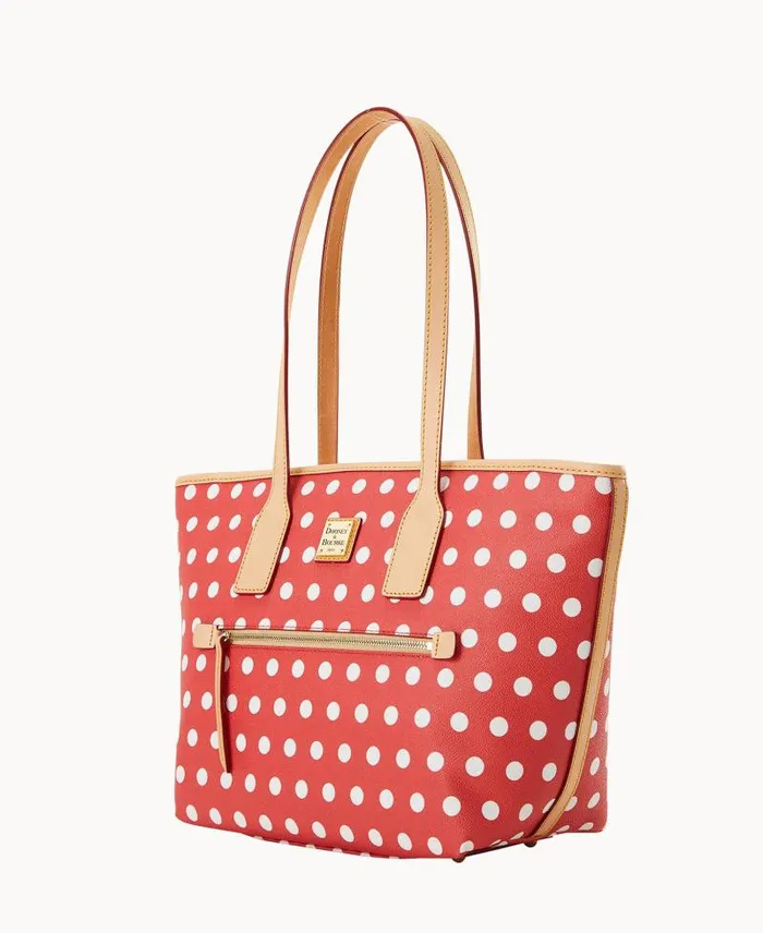 WomenMen Totes Dooney and Bourke Polka Dot Small Tote Red