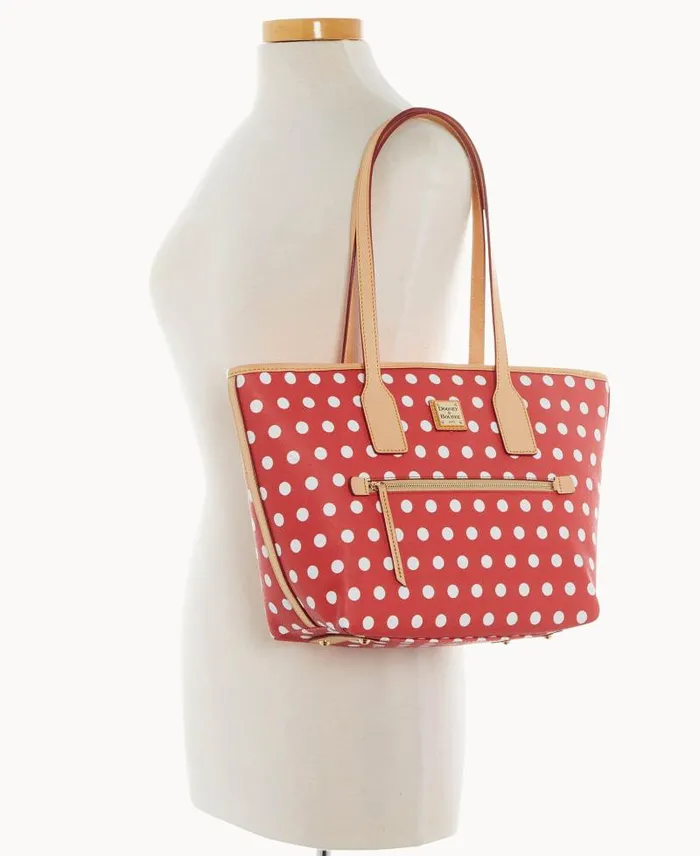 WomenMen Totes Dooney and Bourke Polka Dot Small Tote Red