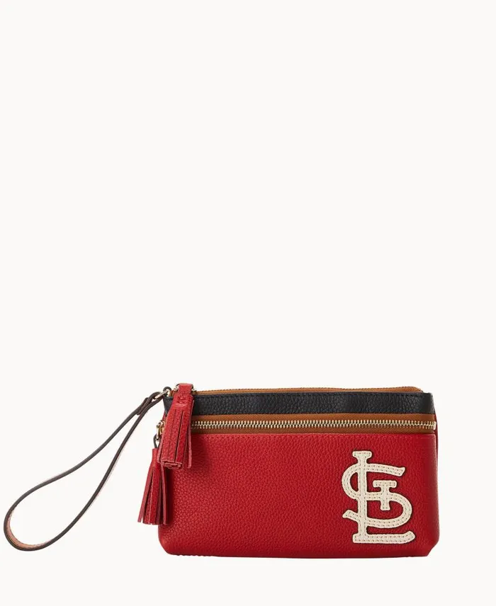 WomenMen Wallets Dooney and Bourke MLB Cardinals Double Zip Wristlet Cardinals