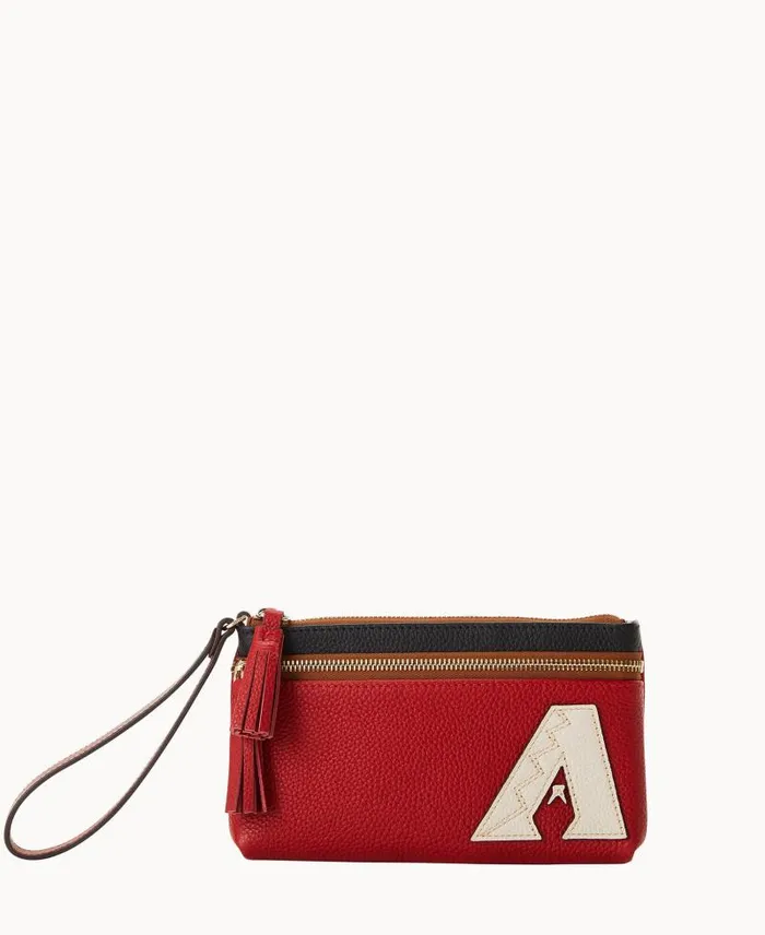 WomenMen Wallets Dooney and Bourke MLB Diamondbacks Double Zip Wristlet Diamondbacks